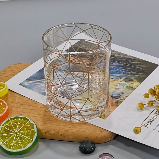 Hot sale lead-free crystal drinking tumbler glass with customized decal