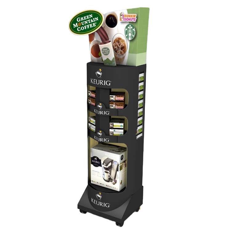 4 Layer Wine Display Stand Beer Store Display Standing Wooden Floorstanding