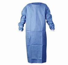 Quality 65g Blue Waterproof Anti Static Disposable Doctor Gowns Without Hood wholesale