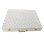 250*180*73mm Luxury Cosmetic Packaging Boxes White PU Makeup Storage Box With