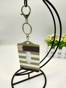 Quality Twinkling Key Ring With Card Holder 5mm Thick Silkscreen Printed wholesale