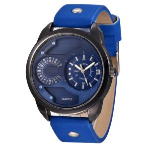 Quality Big size Round Alloy Wrist Watch , Custom Design Metal Material Genuine Leather Strap Japan Movement Fashion Watch ,OEM wholesale