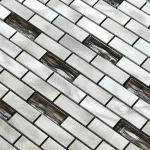300x300mm linear glass tile,aluminum strip mosaic wall tile,grey color