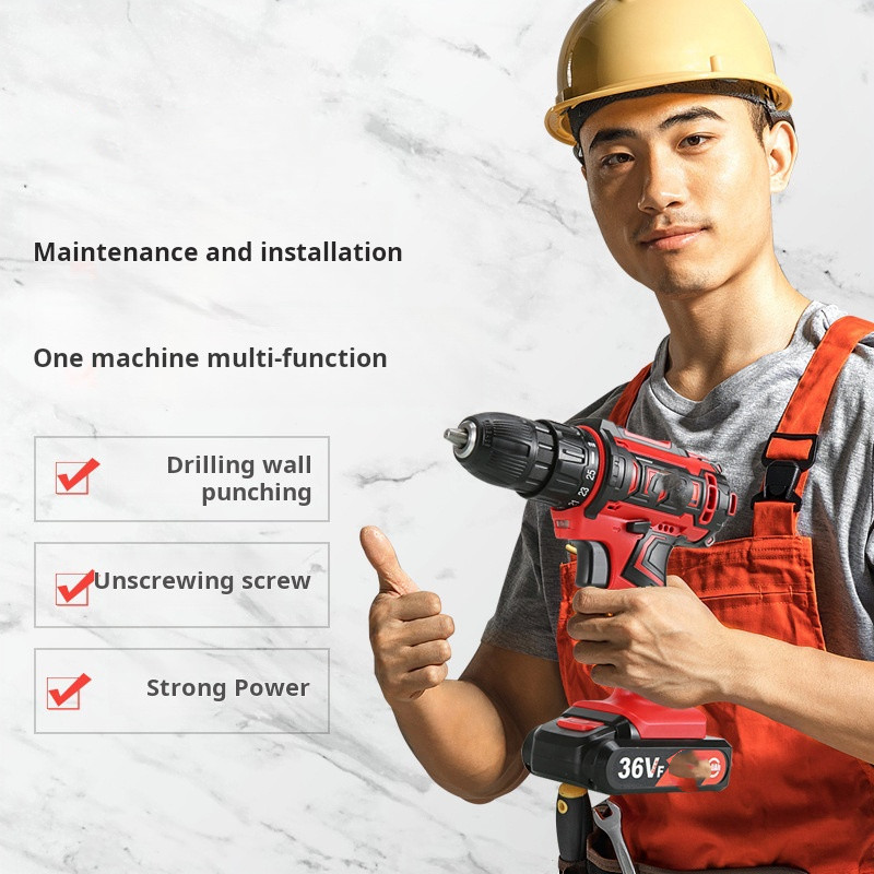 35Nm Torque Self Locking Chuck Lithium Battery Electric Drill Tool With LED Lighting