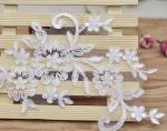 Cord Lace Applique Ivory Color Embroidery Flower for wedding dress