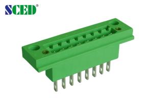 Quality Green Male Header Plug In Terminal Block with Flange 5.08mm 18A Sockets PA66 2-22 Poles wholesale