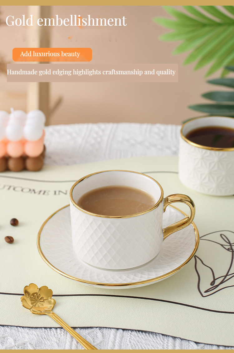 Packaged in Box Luxury White Tea Set with Elegant Bamboo Mugs and Modern Ceramic Cups