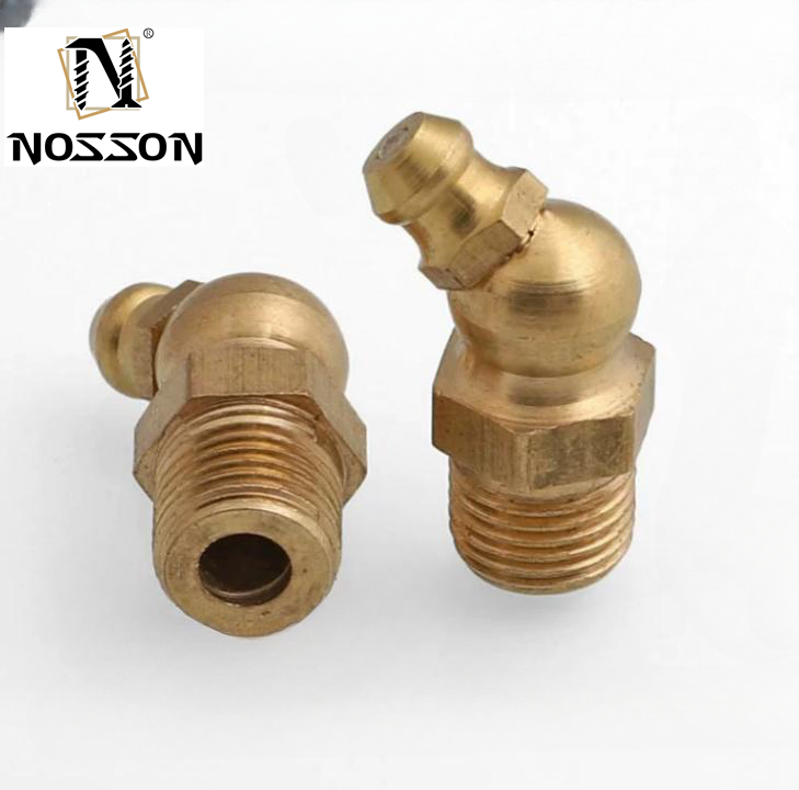 Female Connection 90 Degree Nipple Grease Fitting for White Grease Gun Nozzle and Customized Size Grease Hose