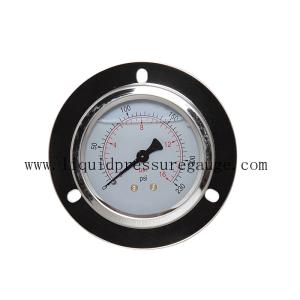 Quality Stainless Steel Liquid Filled Pressure Gauges With Flange 1/4 BSP Back Connection wholesale