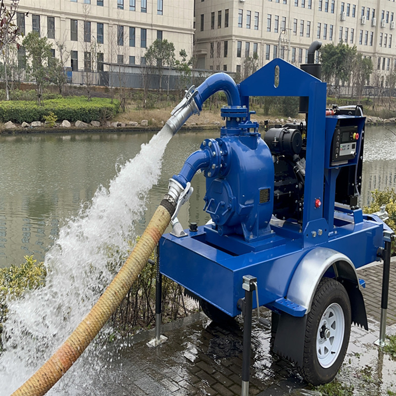 High Pressure Diesel Water Pump Emergency Flood Control Trailer Mounted Sewage Pump