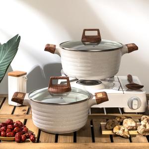 Quality Custom Non-Stick Aluminum Stockpots With Lid Medical Stone Coating wholesale