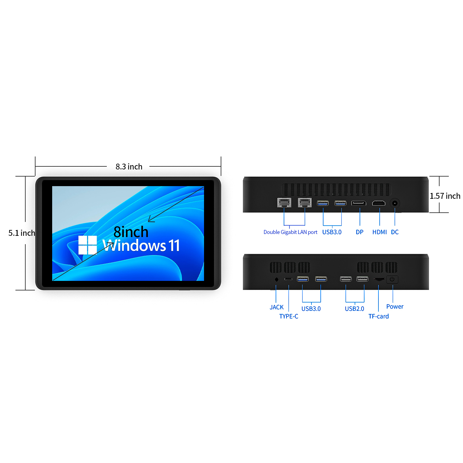 Compact Powerful Small Touchscreen PC intel n95 With Extensive Interfaces