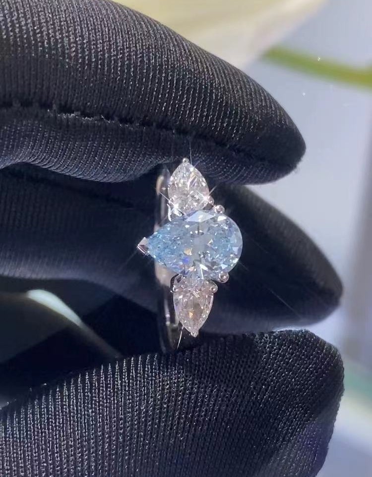 Pear Cut Lab Diamond Jewelry Lab Grown Diamond Ring Custom-Made