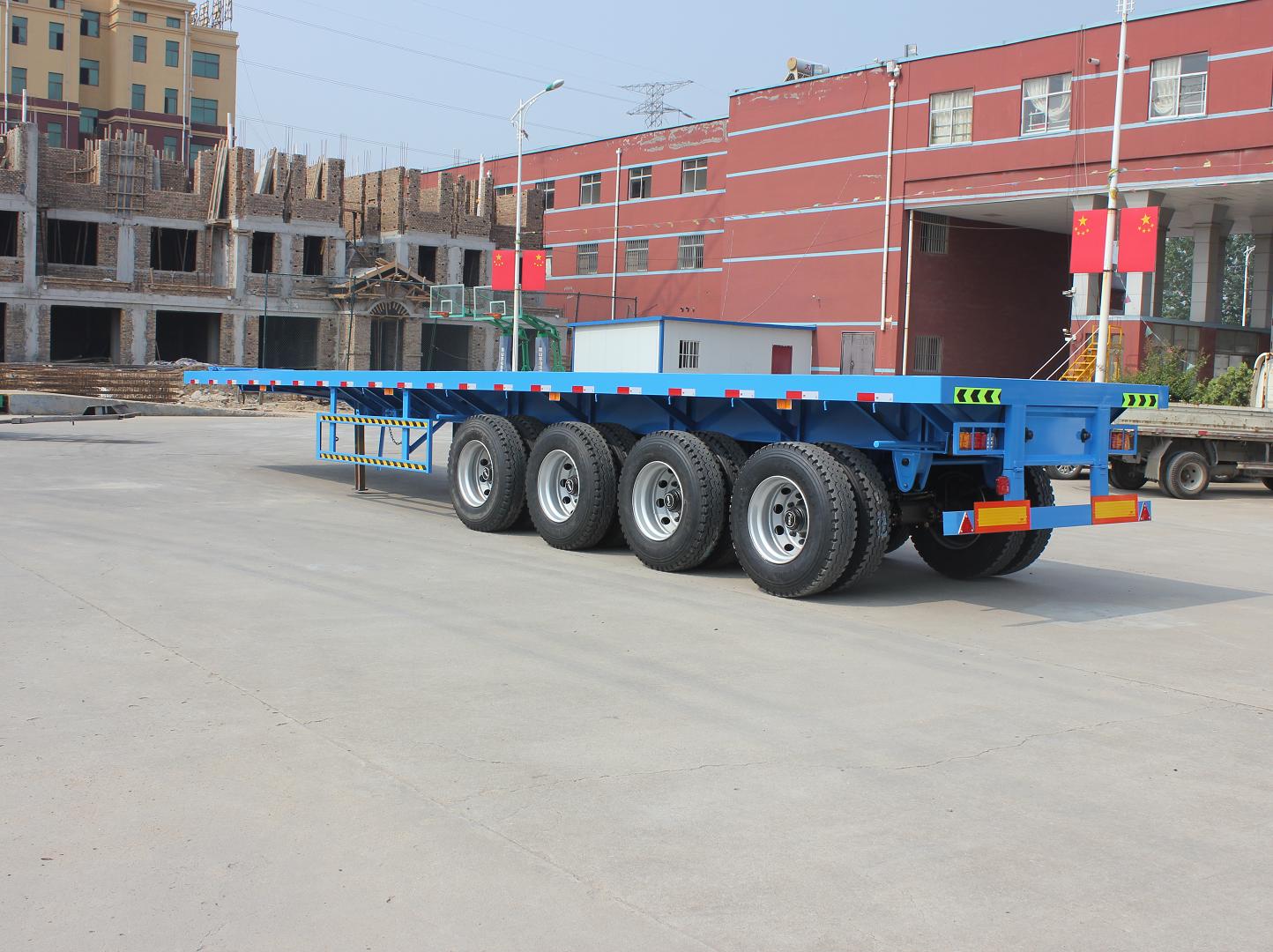 3 Axles Extendable Flatbed Container Semi Trailer for 40ft to 45ft OE NO. Extendable