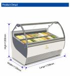 Ventilated Gelato Showcase for Industrial Refrigeration -16 to -18 Temperature