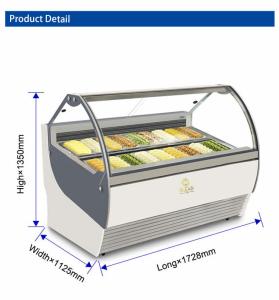 Quality Ventilated Gelato Showcase for Industrial Refrigeration -16 to -18 Temperature Range wholesale