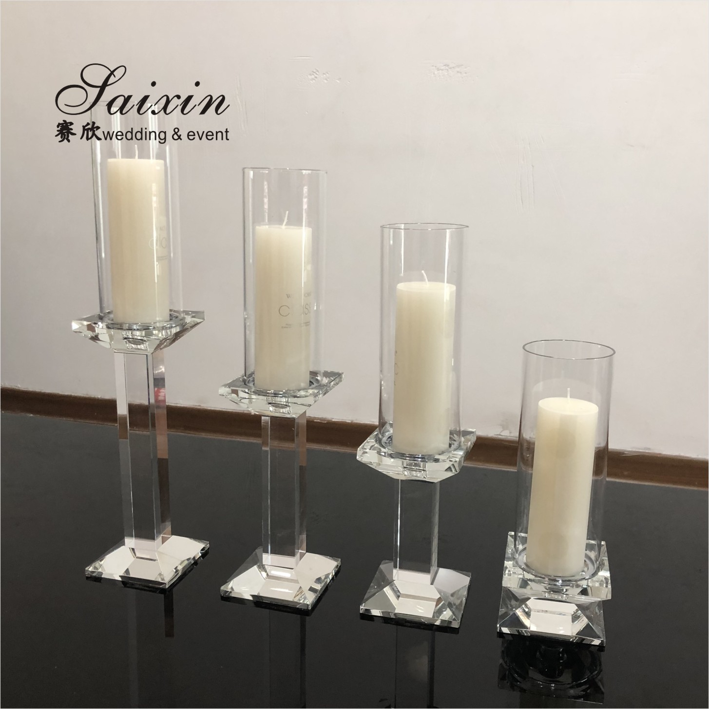 Brilliant Cut Wedding Votive Candle Holders Tealight Crystal Candelabra Wedding Centerpieces