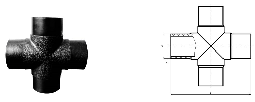 SDR11 SDR17 SDR17.6 MDPE Butt Fusion Cross PE Fusion Fittings