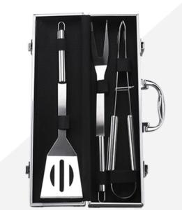 Quality Promotion BBQ Tool With Aluminum Box 3PCS For Wholesale Barbecue Outdoor Tool wholesale