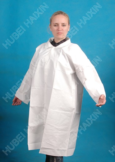 Single Collar PP Disposable Lab Coats ISO13485 Standard