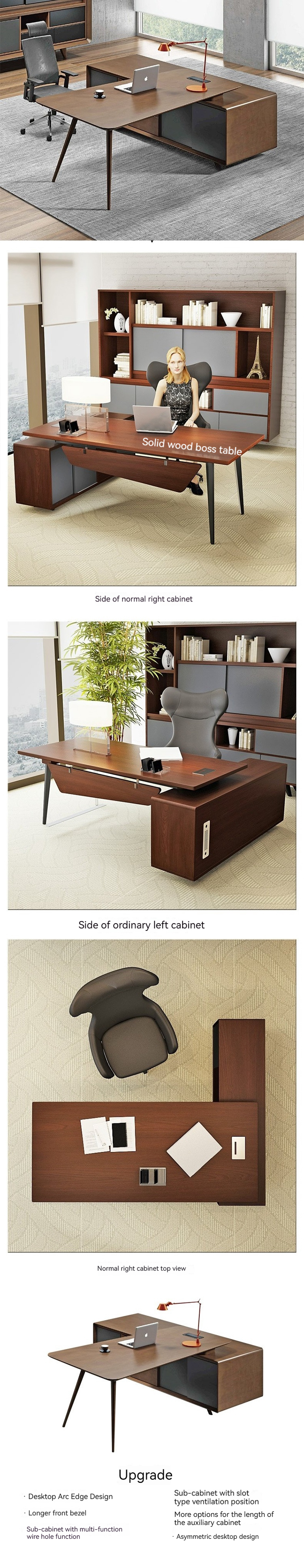 Contemporary Design Office Furniture L-Shaped Workstation for Modern Manager
