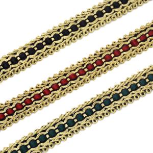 Quality KJ20018 Metallic Golden 1.5cm Crochet Edgings And Trims wholesale