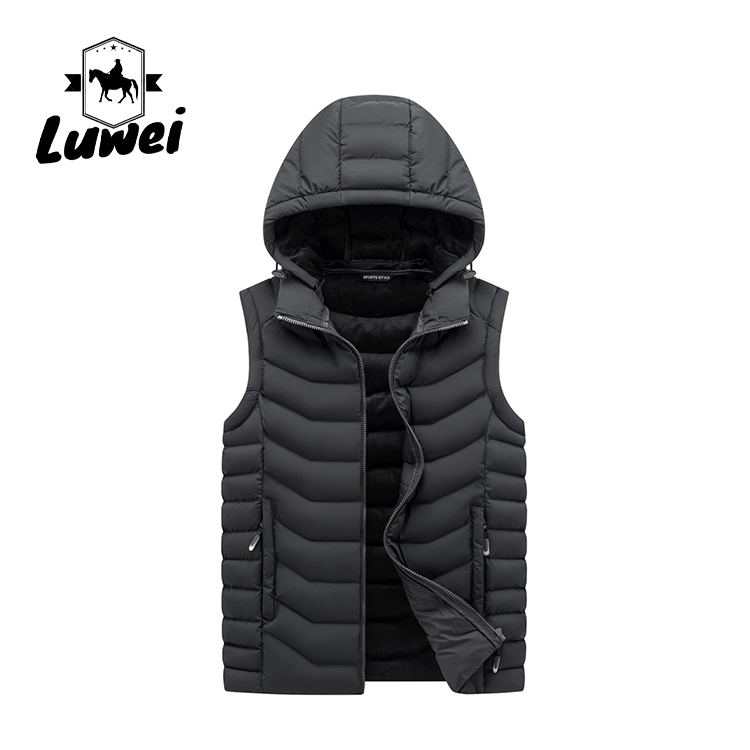 Zipped Plus Size Bubble Vest Quilted Outdoor Waistcoat Vest With Pocket