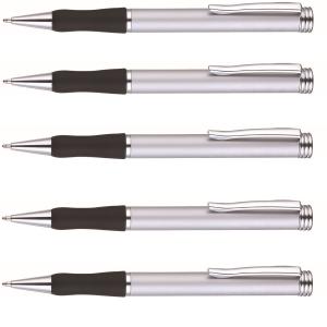 Quality rubber grip twist style metal promotional pen,silver barrel and chromed tip wholesale