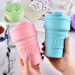 5.5*13cm 12oz Drinkware Bottle Collapsible Silicone Coffee Cup Gift Customizatio