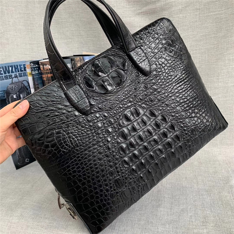 Authentic Real Crocodile Skin Password Coded Businessmen Briefcase Laptop Bag Genuine Alligator Leather Male Handbag