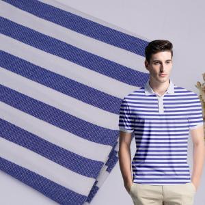 Quality Moisture Wicking Cotton Pique Fabric Breathable Stretch Striped Lycra Texture wholesale