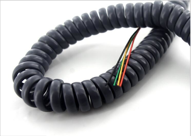 1P × 30AWG + 3C × 30AWG Multi Strands 5 Core 80℃ 30V Spiral Cable TPU Material
