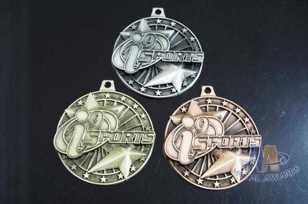 Two 3D Stars Custom Funny Football Engraved Sports Medals Souvenir Medallion