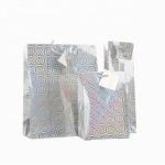 Unique Design Holographic Paper Shopping Bags / Paper Carrier Bags Hot - Stamp