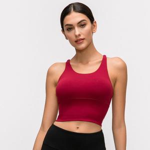 Quality Solid Color Fine Shoulder Strap Sports Bra Cross Back Sports Underwear wholesale