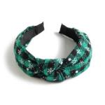 Christmas Xmas Cross Knot Hairband Plaid Holiday Decorations 40cm 15.8in