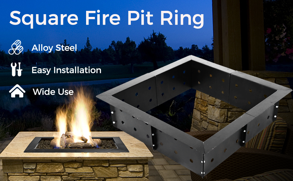 32 Inch Heavy Duty Steel Fire Pit Insert for Outdoor Patio Backyard DIY Campfire