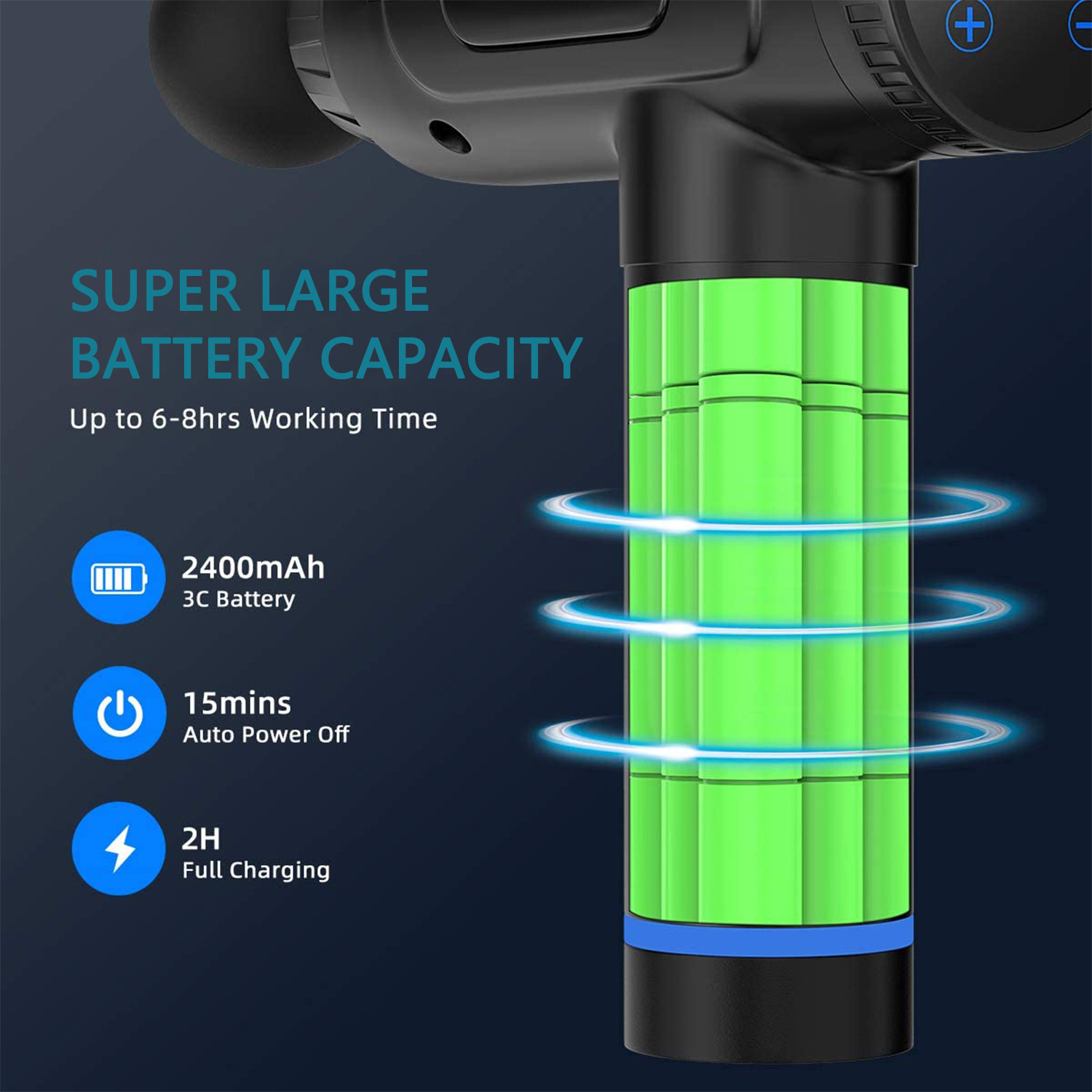 16.8V Rechargeable Handheld Massager Gun Deep Muscle Painess Relief