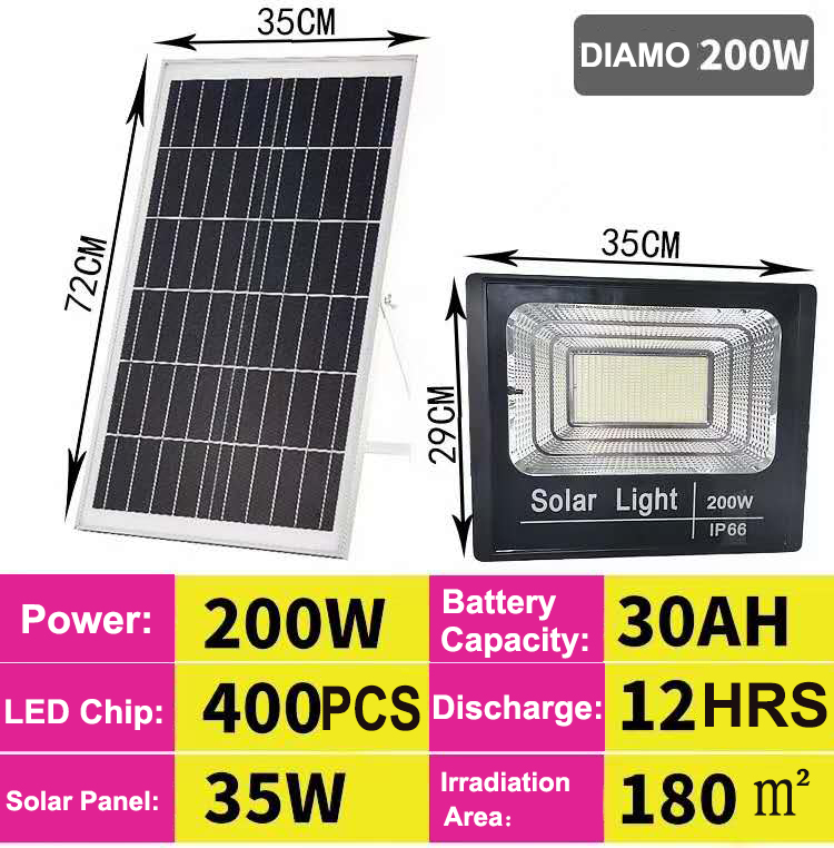 Road Lighting 25W 60W 100W 150W 200W 300W Wireless Motion Sensor Solar LED Floodlight