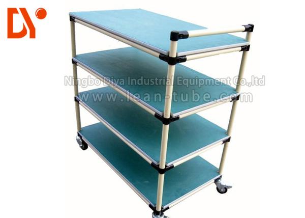 Hand Pushed Tote Cart Cold Welded Aluminium Profile Spray Coating Long Service