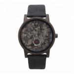 Water Proof Black Sandalwood Marble Face Watch With Natural Cork Straps