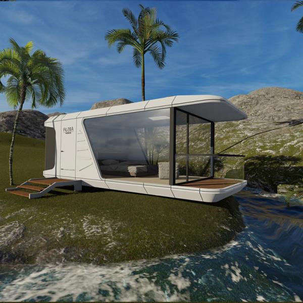 Commercial Modern Prefab Smart Capsule House With Balcony Steel Structure Villa