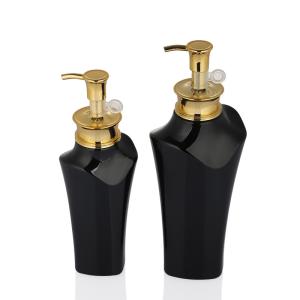 Quality Hot selling Irregular body gold press pump head lotion shampoo plastic bottle wholesale