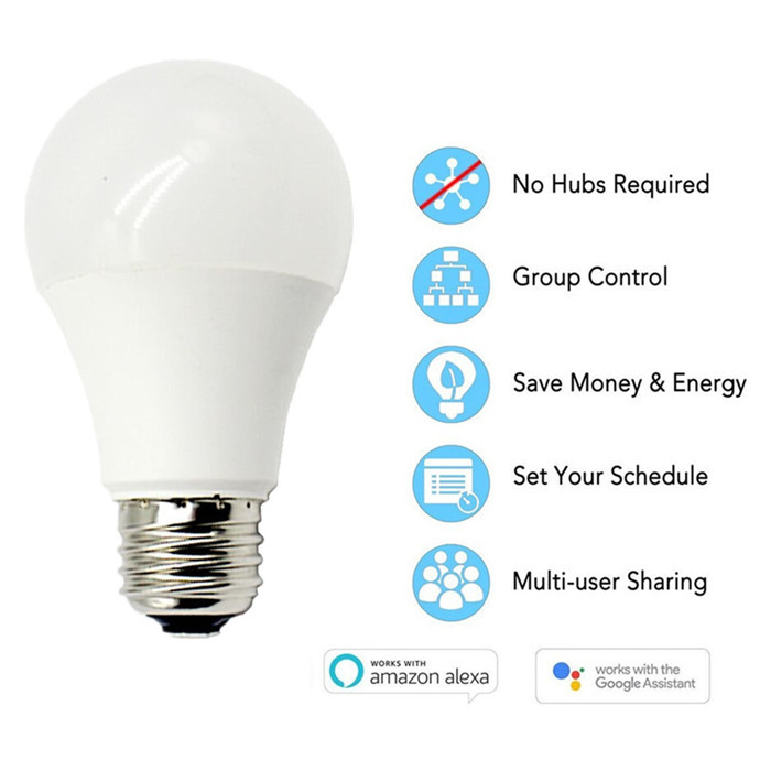 12W Led Smart Voice Activated Light Bulb Tuya App Phone Controlled AC100-240V