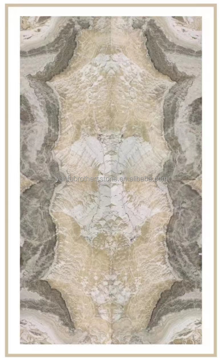 Polished Translucent Onyx Stone Modern Design for Natural Backlit Jade Ink Marble Big Slab