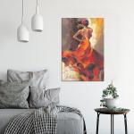 Customized Size Accepted Hand Painted Graceful Girl Dancers Canvas Poster Wall