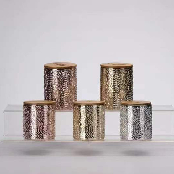Gold Votive Glass Candle Holder Mercury Glass For Hotel