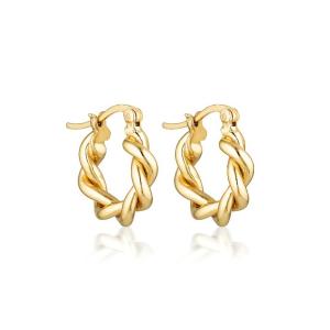 Quality 15mm Twisted Chunky Hoop Hollow Women's Fashion Earrings Jewelry wholesale