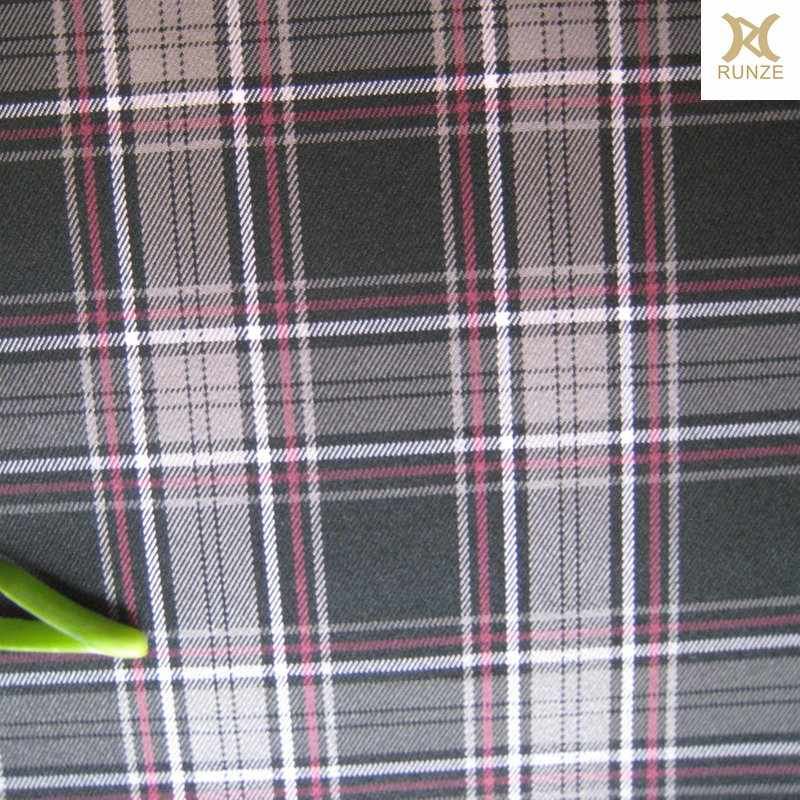 Polyester Yarn Dyed Twill Woven Four-Color Lattice Fabric for Lady Dress Grid Suiting Cloth