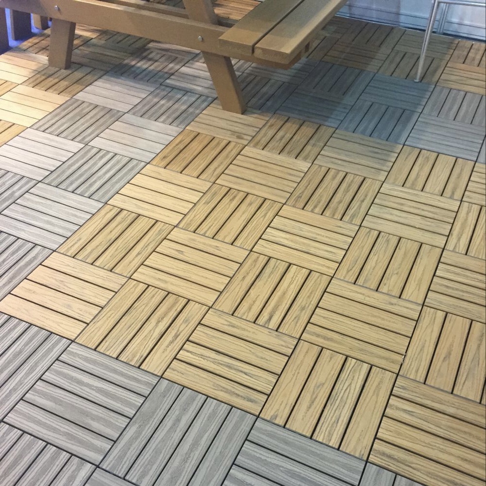 Choosen Outdoor Wood Plastic Composite DIY Interlocking Decking Tiles 300mm*300mm